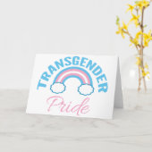 Carte Beau drapeau arc-en-ciel pour la fierté transgenre (Fleur jaune)