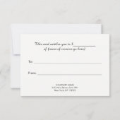 Carte Beau Eyelashes et Brows Certificat cadeau (Dos)