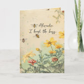 Carte Beau Fleur sauvage Anniversaire de l'abeille (Devant)