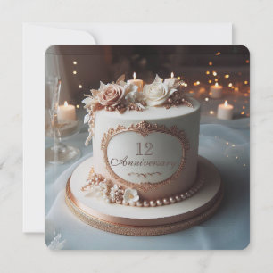 CARTE BEAU GÂTEAU ANNIVERSAIRE ÉLÉGANT SALUANT