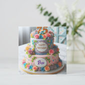 CARTE BEAU GÂTEAU DE 75E ANNIVERSAIRE (Debout devant)