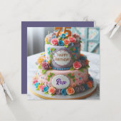 CARTE BEAU GÂTEAU DE 75E ANNIVERSAIRE (Devant/Arrière en situation)