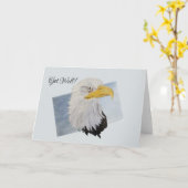 Carte Beau Golden Eye American Bald Eagle Art (Fleur jaune)