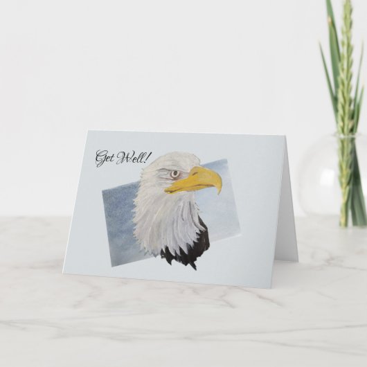 Carte Beau Golden Eye American Bald Eagle Art (Devant)