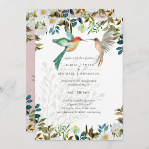 Carte Beau HUMMINGBIRDS Couple Mariage