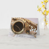 Carte Beau instrument de musique saxophone (Fleur jaune)