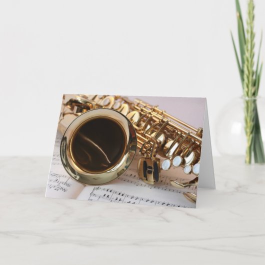 Carte Beau instrument de musique saxophone (Devant)