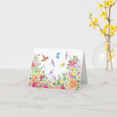 Carte Beau Jardin Fleur Aquarelle (Fleur jaune)