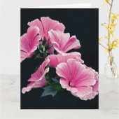 Carte Beau Jardin Roses Mallow Fleurs Roses (Fleur jaune)