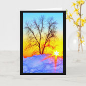 Carte Beau lever de soleil de Noël au coucher du soleil (Fleur jaune)