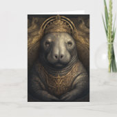 Carte Beau Manatee dans une couronne en toutes occasions (Devant)