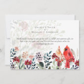Carte Beau Mariage ROUGE CARDINAL Oiseaux (Dos)