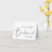 Carte Beau Merci De Bridesmaid De Mariée (Fleur jaune)