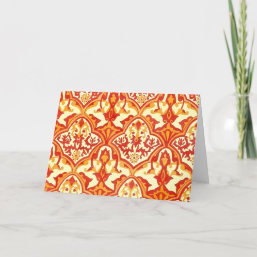 CARTE BEAU MOTIF - ROUGE & ORANGE (Devant)