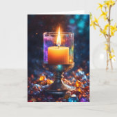 Carte Beau Noël aux bougies (Fleur jaune)