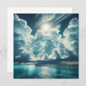 Carte Beau Océan, Dock et nuages fluides (Devant / Derrière)