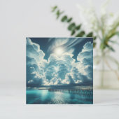 Carte Beau Océan, Dock et nuages fluides (Debout devant)