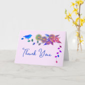 Carte Beau Oiseau Et Merci D'Art Fleuri (Fleur jaune)