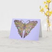 Carte Beau Papillon à bijoux (Fleur jaune)