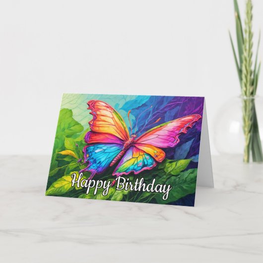 Carte Beau papillon Abstrait Joyeux anniversaire (Devant)