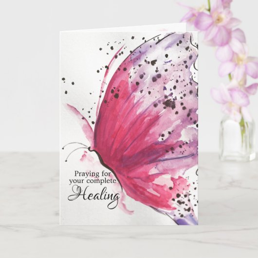 Carte Beau Papillon Get Well Card (Orchidée)