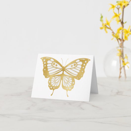 Carte Beau papillon or BLANK (Fleur jaune)