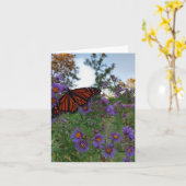 Carte Beau papillon sur des fleurs de maïs (Fleur jaune)