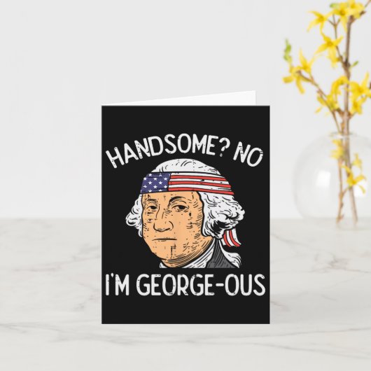 Carte Beau Pas Géant Washington Drôle 4 Juillet (Fleur jaune)