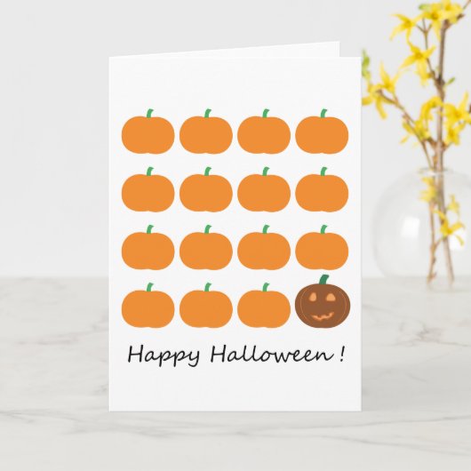 Carte Beau Patch Citrouille Halloween (Fleur jaune)