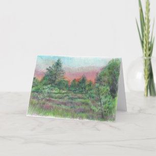 Carte Beau Paysage Art Arbres Merci rose