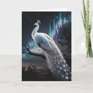 Carte Beau Peacock Blanc Aurora Borealis Pittoresque