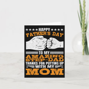 Carte Beau-père merci de supporter ma mère pour la fête 