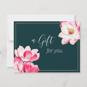 Carte Beau Pink Floral Magnolia certificat cadeau