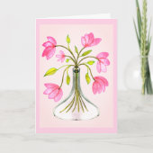 Carte Beau rose Floral Art Peint (Devant)