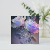 Carte Beau Rose Iridescente longue tige (Debout devant)