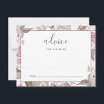 Carte Beau rose Roses Conseils pour la mariée<br><div class="desc">Belle Aquarelle Pastel rose Rose Floral Blooms avec jolie Script Conseil pour la Carte Mariée.</div>