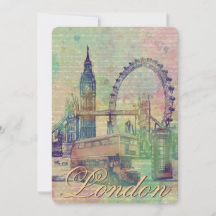 Carte Beau site tendance de Londres Vintage