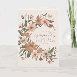 Carte Beau spray fleuri Sympathy Loss of Son