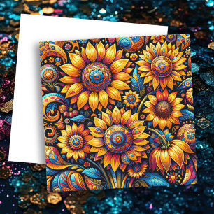 Carte Beau Tournesol Hyperréaliste Art Blank