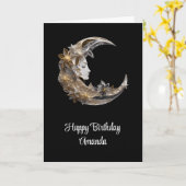 Carte Beau visage dans la Lune Anniversaire (Fleur jaune)