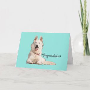 Carte Beau White German Shepherd Félicitation Job