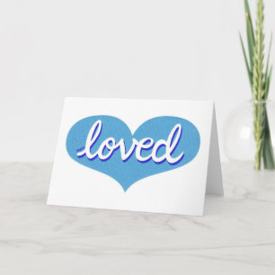 Carte BEAUCOUP AIMÉ - adoré - Bébé garçon bleu coeur amo