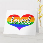 Carte Beaucoup aimé - Adoré - Coeur d'amour arc-en-ciel (Fleur jaune)