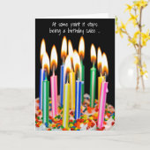 Carte Beaucoup de bougies d'anniversaire Humour (Fleur jaune)