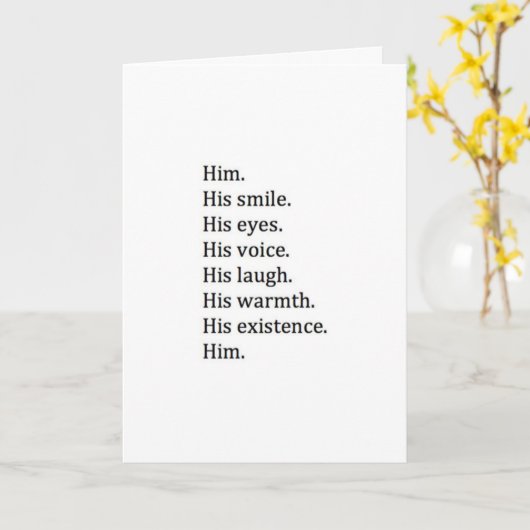 CARTE BEAUCOUP DE CHOSES QUE J'AIME SUR *LUI* SUR "SON A (Fleur jaune)