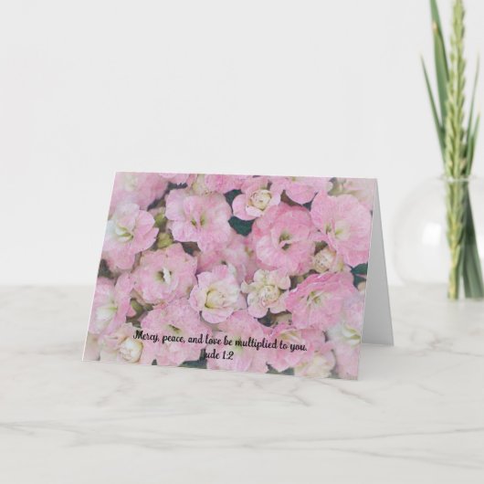 Carte Beaucoup de fleurs roses Love Bible Verse Card (Devant)