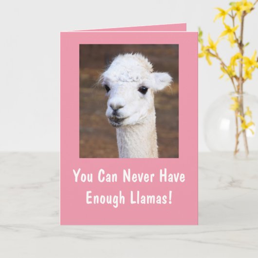 Carte Beaucoup De Mignonnes Llamas Anniversaire (Fleur jaune)