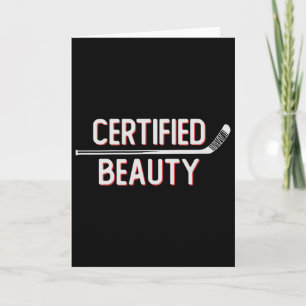 Carte Beauté certifiée drôle de roue de hockey sur glace
