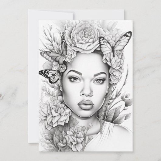 Carte Beauté des papillons Afro | Couleur de votre propr (Devant)