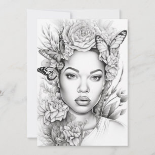 Carte Beauté des papillons Afro   Couleur de votre propr